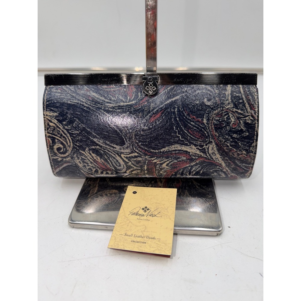 Patricia Nash Cauchy Frame Wallet Feather Paisley Leather P32901 New